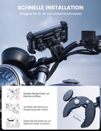 Lamicall Motorrad Handyhalterung, Handyhalter Fahrrad - [2025 Doppelt Vibrationsgedämpft] Handy Motorradhalterung, 360° Drehbar Lenker Halterung für iPhone 17 16 15 Pro Max Samsung 4,7-6,8" Smartphone
