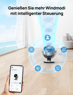 Dreo 28dB Leiser Smart Tischventilator für Schlafzimmer Büro, Ventilator mit Fernbedienung Kühlung 21M Windentfernung 4-Geschwindigstufe 5 Modi 12H Timer 90° Auto 120° Manuell oszillierend, Lynx S