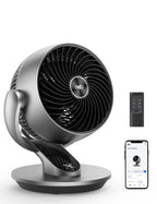 Dreo 28dB Leiser Smart Tischventilator für Schlafzimmer Büro, Ventilator mit Fernbedienung Kühlung 21M Windentfernung 4-Geschwindigstufe 5 Modi 12H Timer 90° Auto 120° Manuell oszillierend, Lynx S