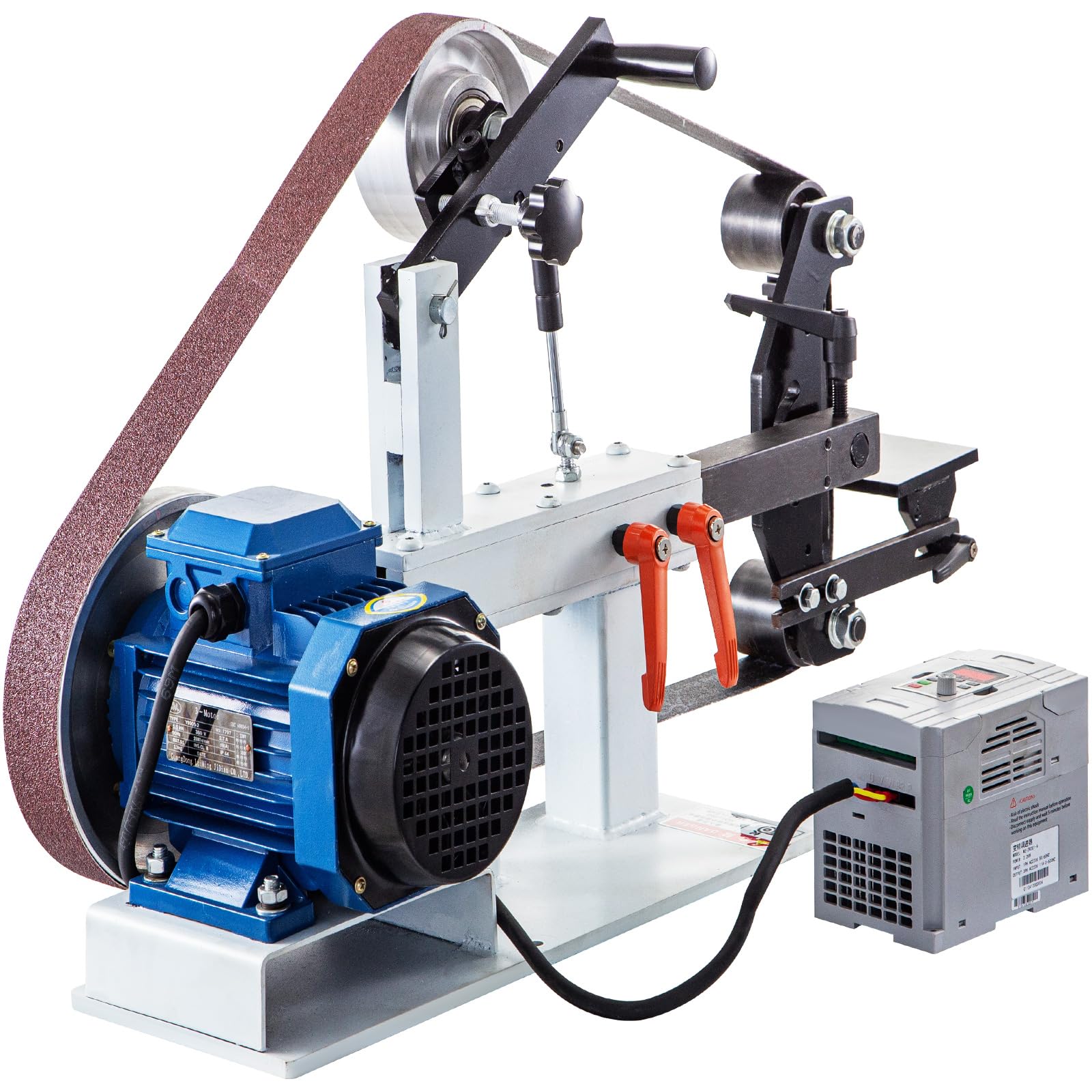 VEVOR 1,5 kW Tellerschleifer mit verstellbarem Bandschleifer Ph 427 x 12 Zoll, Zentralbandschleifer und Tellerschleifer 0-2800 U/min Kombinierte Schleifmaschinen