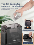 FOHERE Luftbefeuchter fürs Schlafzimmer, 6L Leiser Luftbefeuchter mit warmem und kühlem Nebel, 60H Laufzeit, Öldiffusor, Schlafmodus, 12H-Timer, Licht für heim Kinderzimmer Pflanzen Baby Kind