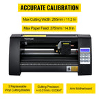 VEVOR Vinyl Schneideplotter 375 mm, Folienschneider Max. Schnittbreite 285 mm, Plottermaschine Signmaster-Software, Plotter Windowskompatibel, Folienplotter Halbautomatisch Schnittpräzision ±0,001 mm