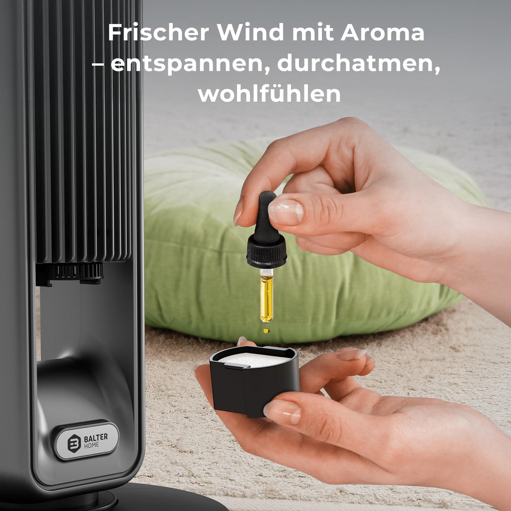 Balter Turmventilator mit Fernbedienung, Ventilator leise 106 cm, Standventilator mit Oszilation, mobiler Luftkühler, 3 Geschwindigkeiten, 3 Modi – Timer bis 15 Std