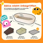 BanaSuper Schaumstoff Bausteine | Softbausteine XXL | Soft Play Set mit Riesen-Bällebad (Keine Bälle) | Schaumstoff Kletterblöcke für Kinder | rutschfeste Motorikbausteine für Zuhause & Kita