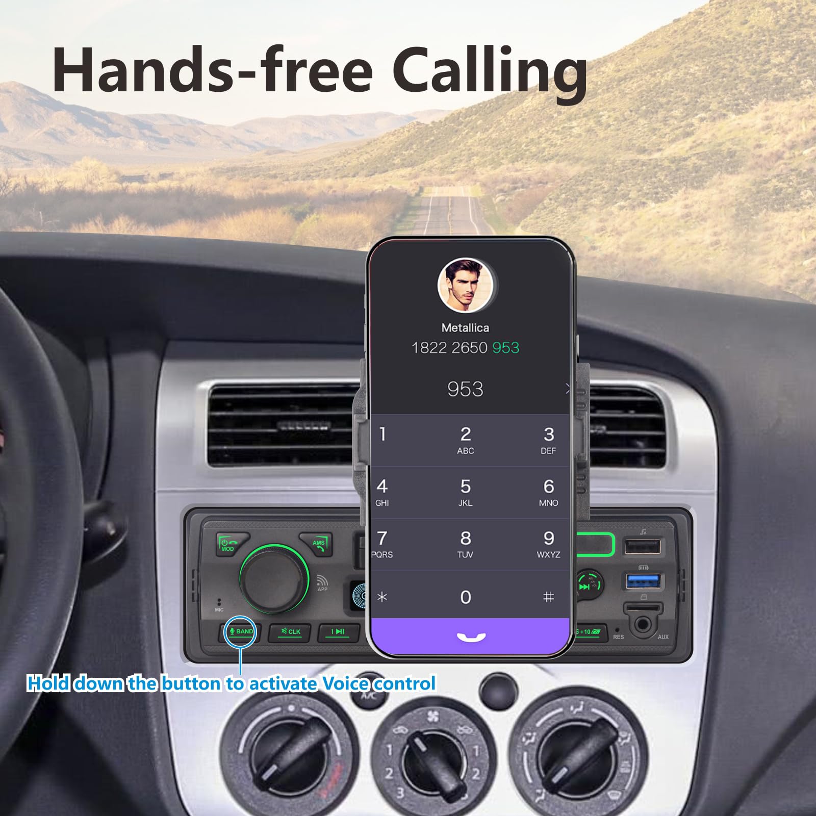 LXKLSZ Autoradio mit Bluetooth Single Din mit APP-Steuerung MP3-Player-Unterstützung Freisprechen/USB/FM/AM/TF/AUX-in/EQ-Set, Autoradio-Empfänger