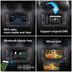 LXKLSZ Autoradio kompatibel mit drahtlos Carplay/Android Auto für Audi A3 S3 RS3 2003-2012 mit IPS Touchscreen/Bluetooth/Mirror Link/FM/AM/USB/RDS