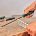 Bosch Feilen Set 5-teilig (Robustes Metallfeilen Set inkl. Rund-/Halbrund-/Flach-/Dreieck-/Vierkantfeilen; Harter Kohlenstoffstahl; Schaftlänge 200mm; Mittlerer Hieb 2; Ergonomischer Softgrip)