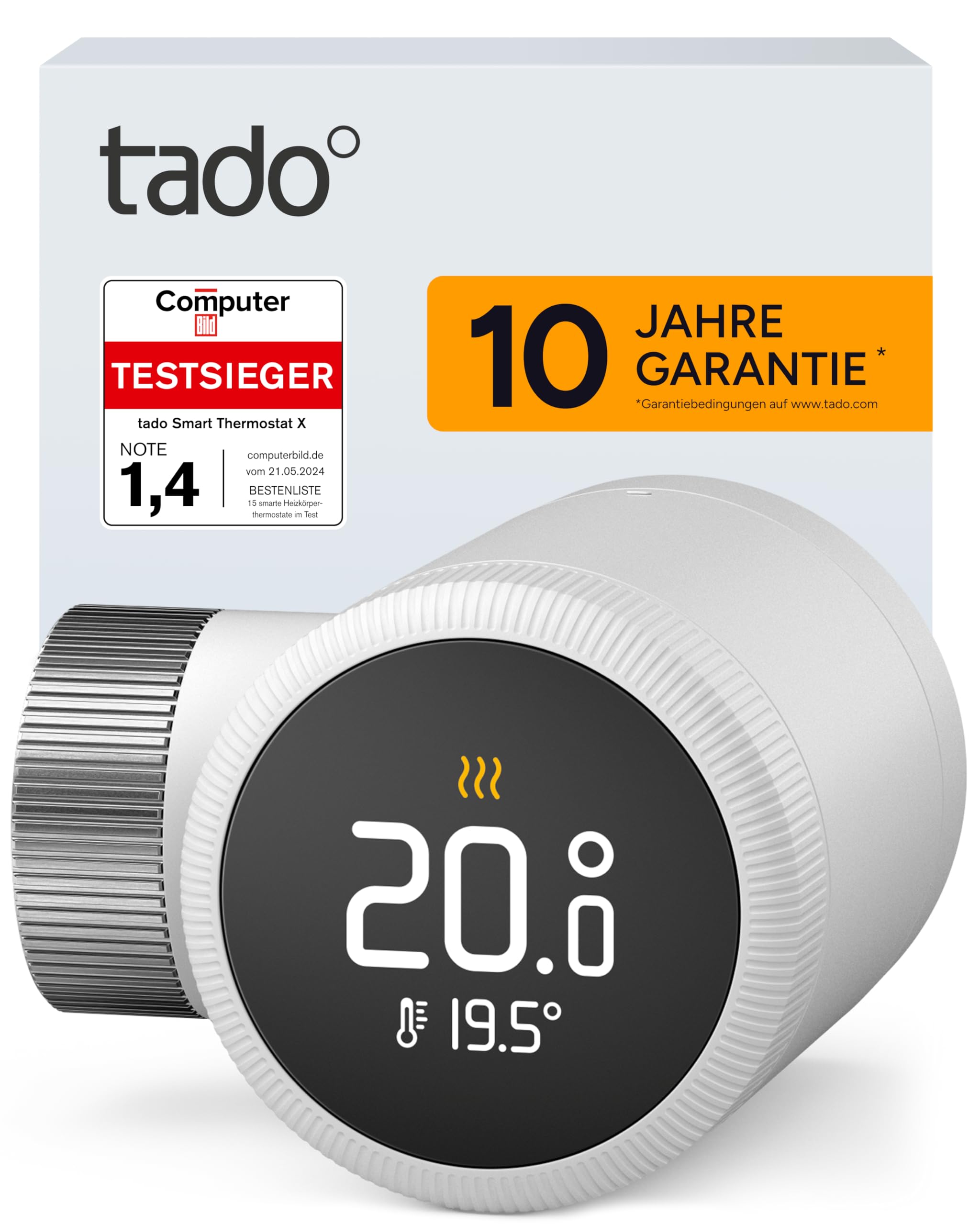 tado° Smartes Heizkörperthermostat X, Heizungssteuerung per App und Smart Speaker (Alexa, Siri, Google Assistant), spart Energie & Kosten, DIY Installation
