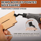 Bucasso Schnurloser Stiftschleifer, variable Geschwindigkeit, Mehrzweck-Elektrowerkzeug zum Schleifen, Polieren, Finishing, DIY-Handwerk (GRAU)