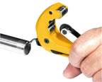 REMS RAS Cu-INOX (mit Teleskopspindel, mit 4 spezialgehärteten Gegendruckrollen, ergonomischer Drehgriff, einfacher Schneidradwechsel, Rohrabschneider) 113350 R