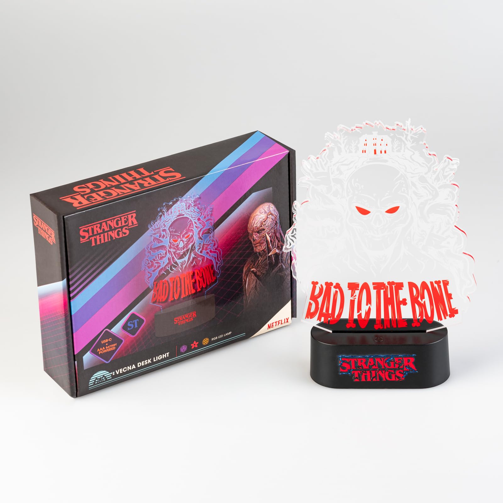 Grupo Erik LED Lampe Stranger Things LED Licht Deko - Stimmungslicht Schreibtisch - Nachttischlampe Kinder und Erwachsene Zubehör - OffiziellerStranger Things Merch Geschenke
