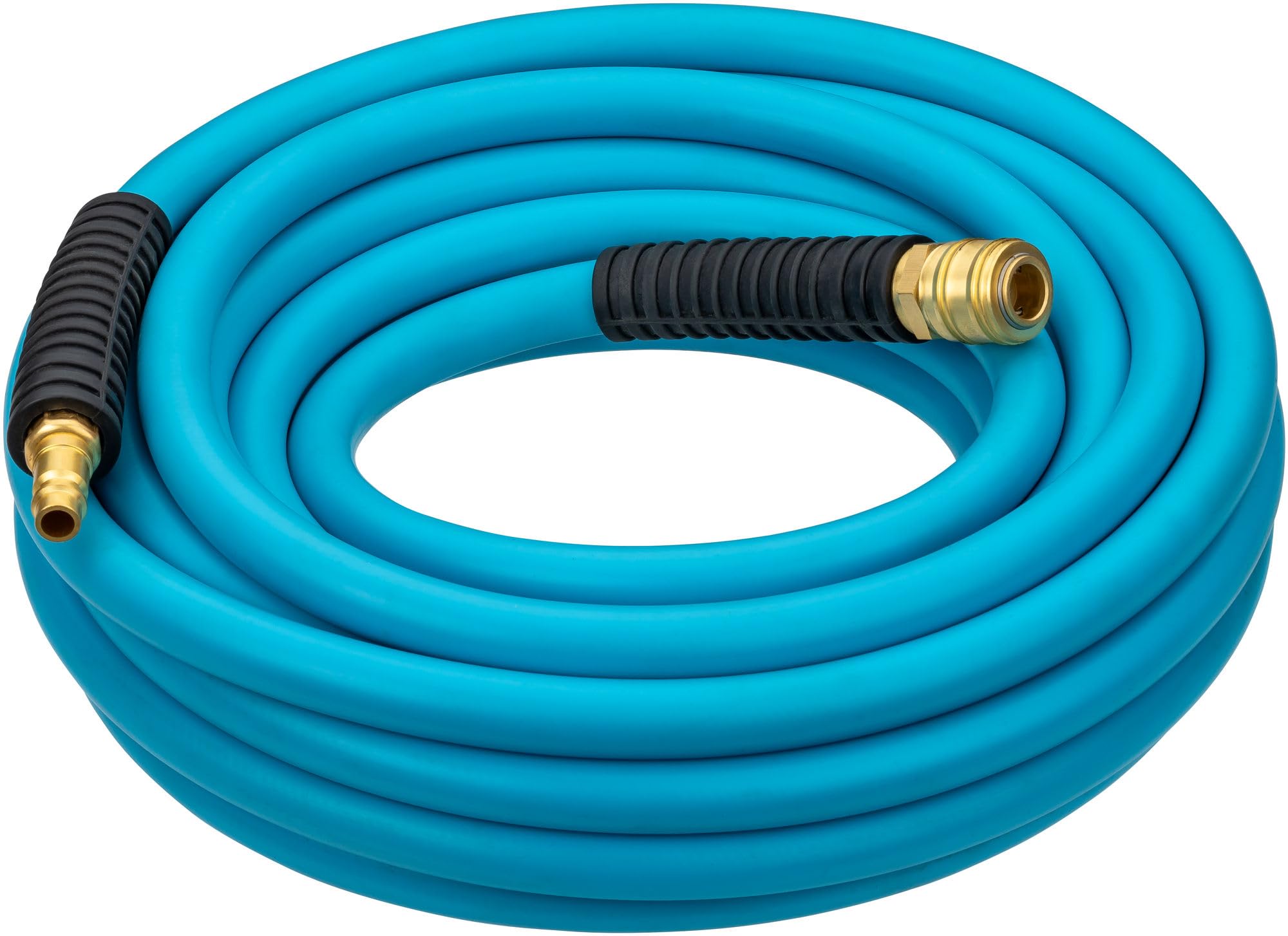 HAZET Druckluftschlauch 9040N-1020, 20 m Länge, 10 mm Durchmesser, mit Schnellkupplung und Anschlussnippel, beidseitiger Knickschutz, Berstdruck 60 bar, in HAZET Hellblau