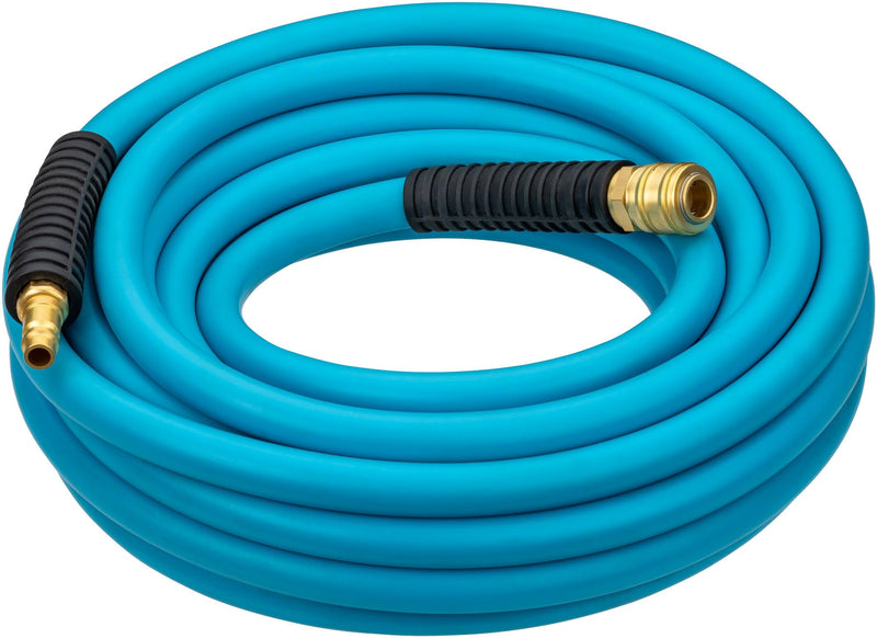 HAZET Druckluftschlauch 9040N-1020, 20 m Länge, 10 mm Durchmesser, mit Schnellkupplung und Anschlussnippel, beidseitiger Knickschutz, Berstdruck 60 bar, in HAZET Hellblau