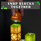 Minecraft Baustein-Lampe - Offiziell lizenziertes Merchandise, Baustein-Nachtlicht, Geschenk für Jungs, Gaming-Zimmerzubehör & Dekoration