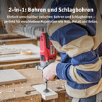 WALTER Schlagbohrmaschine (910 Watt, elektr. Drehzahlregelung, mit zweiten Handgriff, Tiefenanschlag, max. Bohr-Ø: Holz: 25 mm, Beton: 16 mm, Metall: 13 mm)