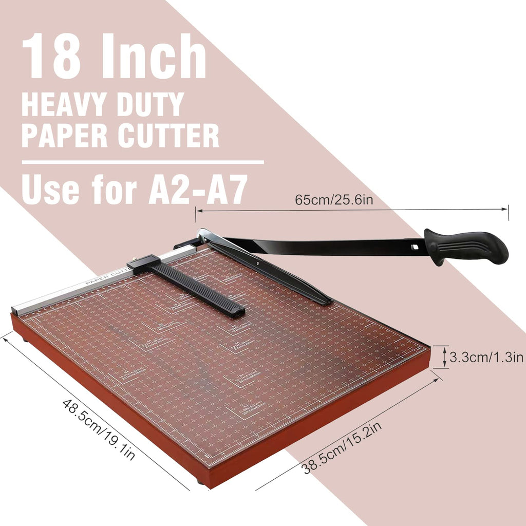 COOCHEER Papierschneider, Profi A3 Hebelschneider Fotoschneider Schneidegerät für Schule & Büro, Grifflänge: 550mm, aus Holz