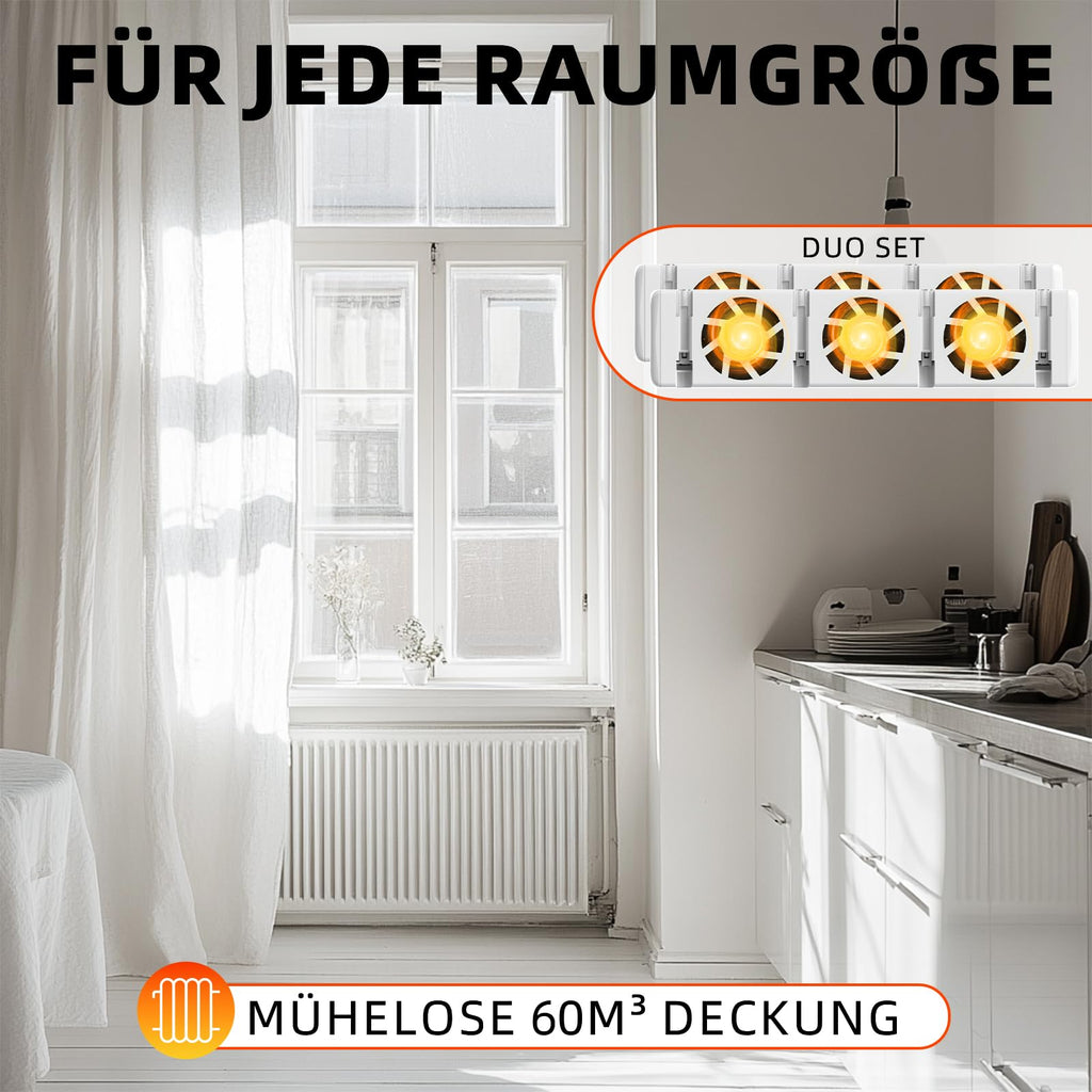 YEEFON Heizkörper Ventilator, 3 Stück Heizkörperventilatoren für Heizungen, Energieeffizienter Heizungsventilator, Heizungsventilator zur Erhöhung der Heizeffizienz, Sparen Energie Heizkosten
