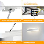 Dehobo Led Bad Spiegelleuchte 14W 40cm - LED Spiegellampe Badezimmer Spiegelleuchte IP44 4000K Neutralweiß - Badlampe Wandbeleuchtung 230V 1000LM Spiegelfrontlicht aus Acryl Kein Flimmern