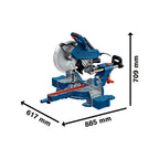 Bosch Professional kabelgebundene Kapp- und Gehrungssäge GCM 340-305 D (inkl. Lineal, Klemme, Staubbeutel, Werkstückauflage, Sägeblatt, Schlüssel)