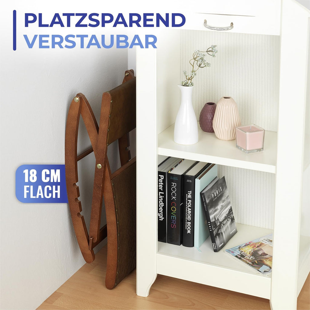 Maximex Beinschaukel, verwandelt Stuhl in gemütlichen Fernsehsessel, 3-Fach verstellbar, Massivholz-Gestell mit weichem Kunstleder-Polster, klappbar, 32x36cm