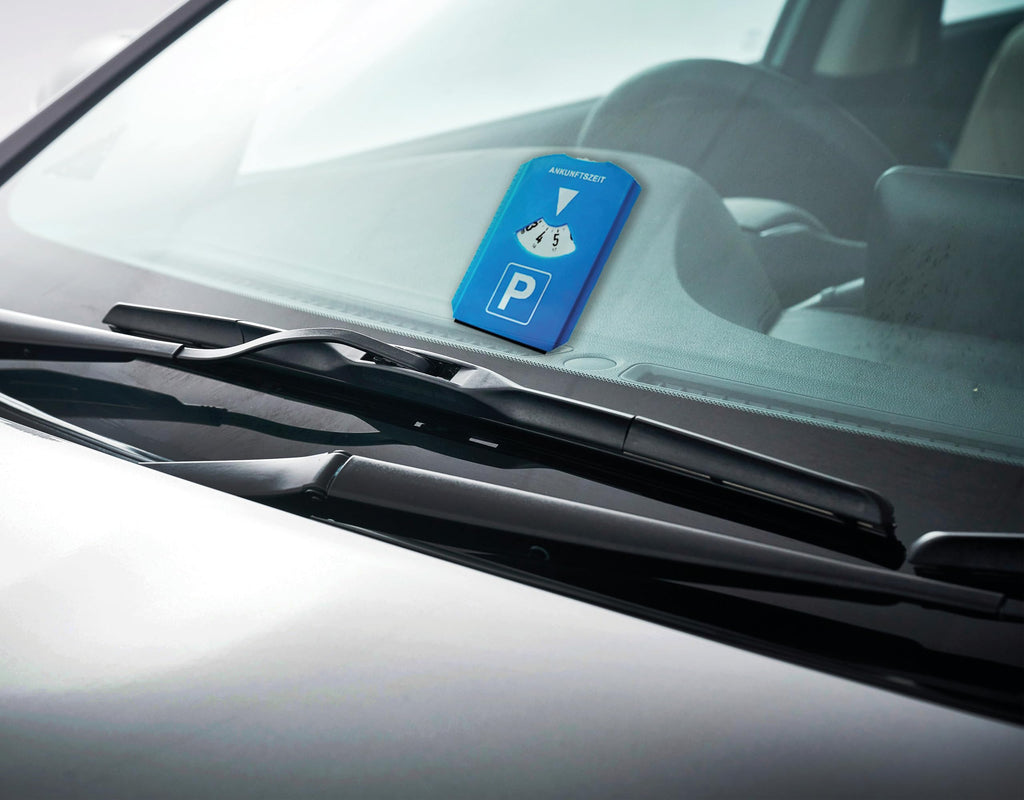 Prolac Parkscheibe für Autos, mit 3 integrierten Einkaufswagenchips und Eiskratzer - Parkuhr aus widerstandsfähigem Kunststoff - Eiskratzer Auto