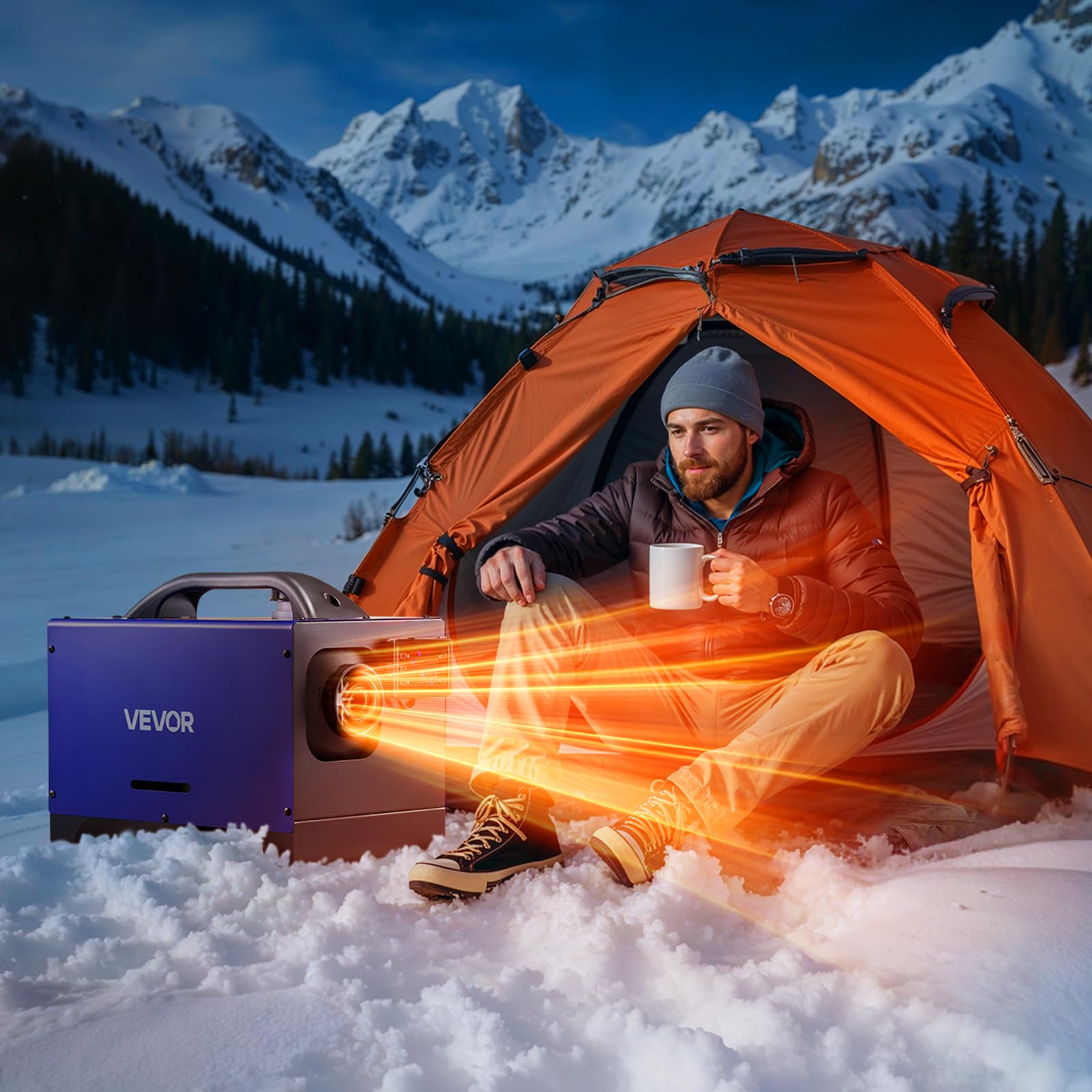 VEVOR Dieselheizung Lufterhitzer 8 kW DC 12 V/24 V tragbare Standheizung mit Fernbedienung & LCD-Bildschirm & Griff, geringe Geräuschentwicklung, 5 L Kraftstofftank für LKW Wohnmobile SUV Traktor