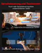 REDTIGER 4K STARVIS 2 Dashcam Auto Vorne Hinten,Touchscreen 3,18 Zoll,Sprachsteuerung,Dash Cam Auto 5.8GHz WiFi 6,GPS,Kostenlose 128GB Karte,2160P UHD-Nachtsicht,Notfall-Sperre,Parkmonitor (F7N Touch)