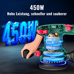 HYCHIKA 450W Exzenterschleifer 125mm, 6 Geschwindigkeiten 6000-12000OPM, effizientes Staubauffangsystem, mit 20PCS 8-Loch Schleifpapier, ideal zum Schleifen von Metall, Holz etc