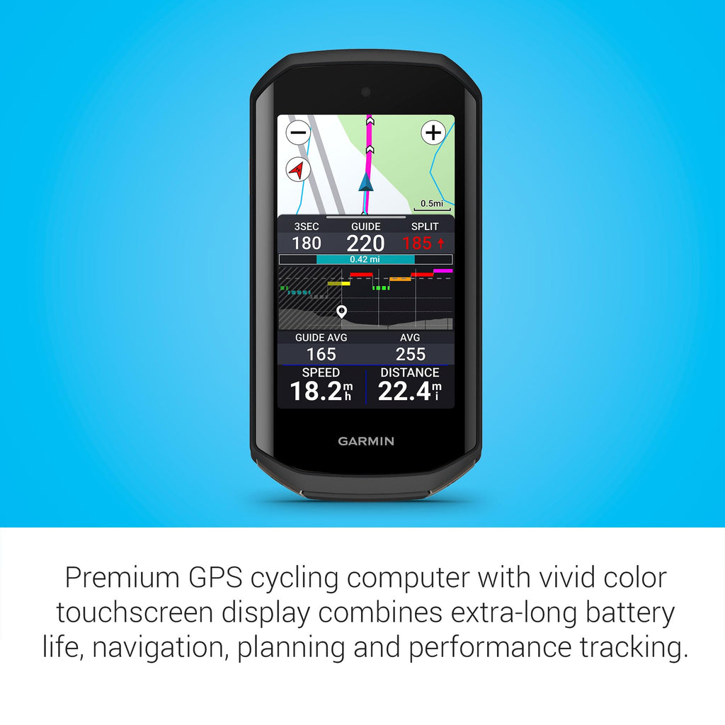Garmin Edge 1050®, Premium-Fahrradcomputer, lebendiges Farb-Touchscreen-Display, eingebauter Lautsprecher, erweiterte Trainings- und Gruppenfahrten, Straßengefahrenwarnungen