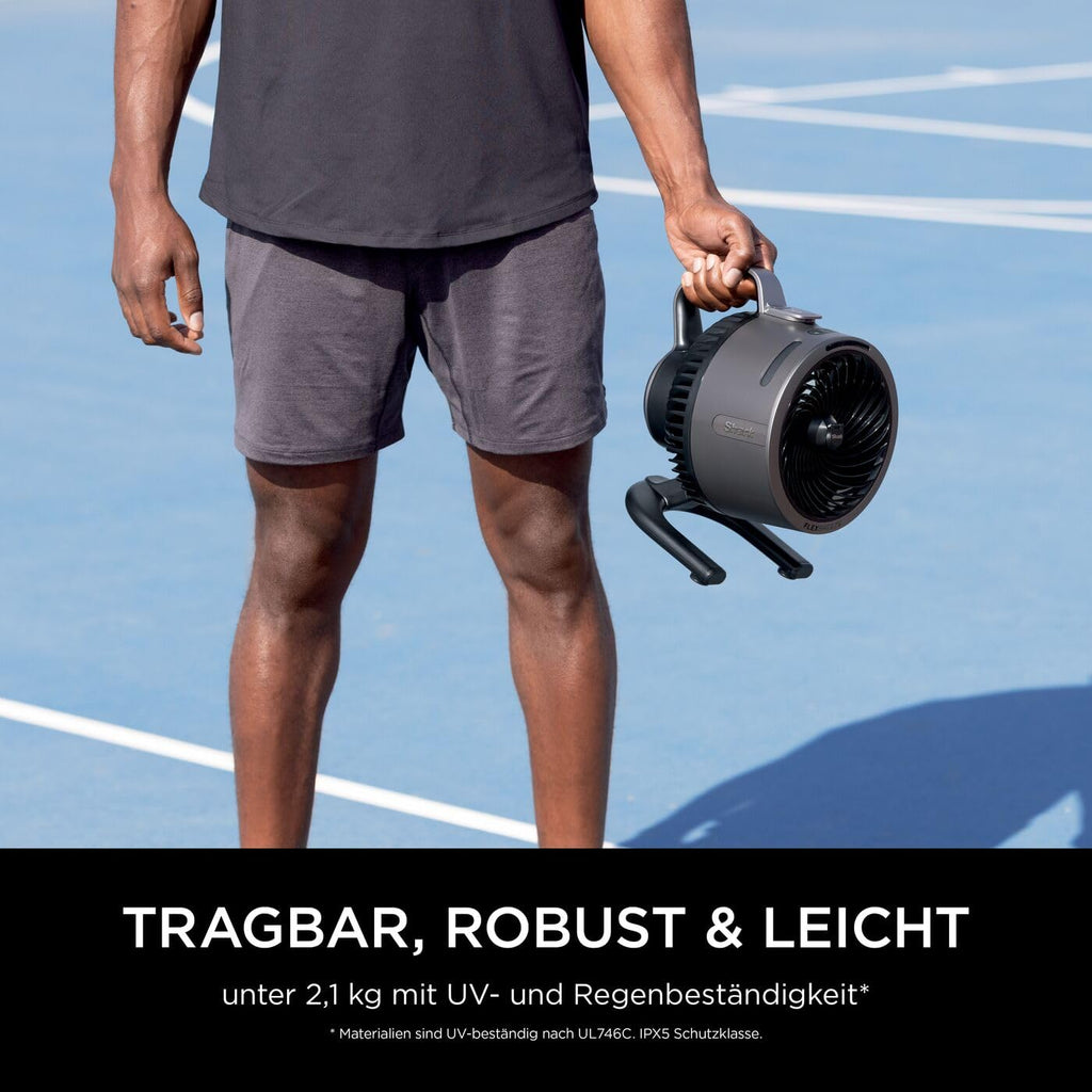 Shark FlexBreeze HydroGo – Leistungsstarker Nebelventilator, Kühlung im Innen- und Außenbereich, Leise und langlebig, Mit und ohne Kabel, Kompakt und Leicht, 5 Geschwindigkeiten, Anthrazit FA050EU