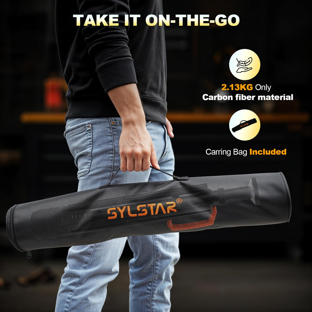 SYLSTAR Baustrahler LED mit Stativ, Akku Strahler mit Fernbedienung &Teleskopständer (2.65M), 3000LM Ultra Bright, 3CCT Dimmbar, 6000mAh Batterie Baustellenlampe für Werkstatt Sport Camping Notfälle