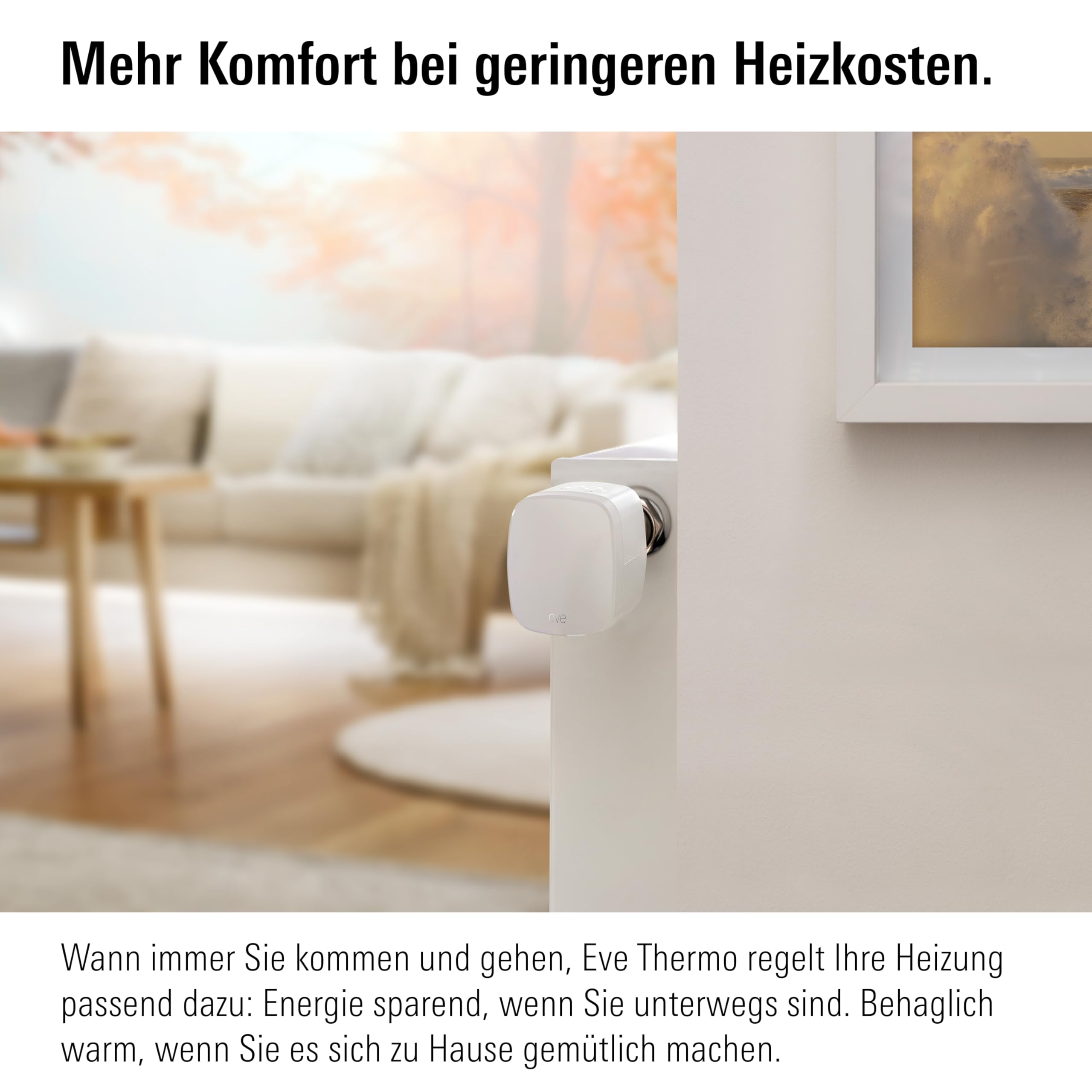 Eve Thermo (Matter) 4er Pack: Smartes Heizkörperthermostat, LED-Display mit Touch-Bedienfeld, Heizkosten sparen, Apple Home, Amazon Alexa, Samsung SmartThings, Google Home, Ben. Thread Border Router