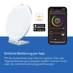 Beurer TL 100 2-in-1 LED Tageslichtlampe und Stimmungslicht, mit Farbwechselfunktion, bequeme App Steuerung, 1 Stück (1er Pack), Weiß