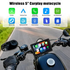 CAMECHO [2025 Carplay Motorrad Dash Navi Display für Moto, 5 Zoll HD-Touchscreen Wasserdicht Motorcycle Navigationsgeräte mit Wireless Carplay Android Auto Bluetooth GPS FM EQ Ton