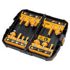 DEWALT 12-tlg. Hartmetall Fräser-Set (mit Anti Kickback Design, Premium Stahlkörper, HM Schneidplatten und austauschbarem Kugellager, inkl. Box) DT90016