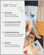 ULLENBOOM Krabbeldecke für Baby 140x140 cm, 100% Oeko-TEX Materialien, Made in EU, Dick & weich gepolstert, Wale - ideal als Babydecke, Krabbelmatte & Spieldecke Baby
