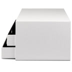 Rössler SOHO 3er Schubladenbox A4 aus Papier | Büro Organizer Schreibtisch| Schubladen Organizer Büro Zubehör & Bürobedarf | Schreibtisch Organizer Box | 34 x 25 x 19 cm | 1 Stück | Farbe: Weiß