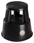 WEDO Rollhocker STEP aus bruchfestem Kunststoff - rollbarer Elefantenfuß Tritthocker, TÜV GS-geprüft, Made in Germany, rutschfest - Höhe ca. 43 cm, Tragkraft 150 kg, Farbe Schwarz