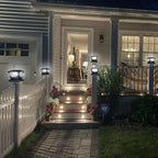 GEYUEYA Home 2pcs Solar Pfostenkappe 7x7 8x8 9x9 10x10, Pfostenleuchte Zaunpfosten Beleuchtung Pfostenlampen Außen Post Cap Light, IP65 für Pfosten, Zaun (Größe: 7.6 bis 10.1cm), Schwarz