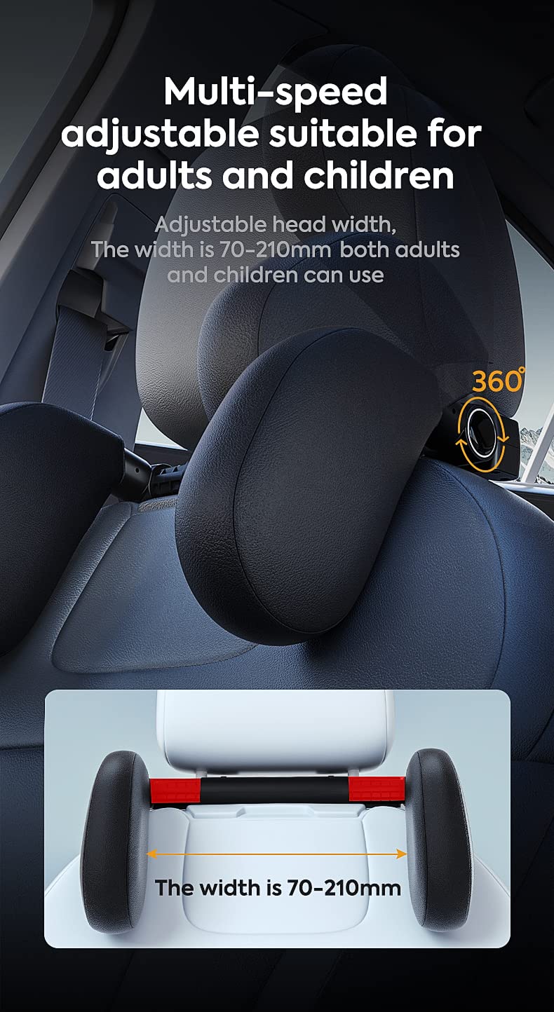 ZOKOE nackenkissen kinder kopfstütze auto kinder Schnelle Montage und Demontage in 1 Minute Atmungsaktiv und weich Stützt Kopf und Nacken Travel Sleep Seitenkissen für Erwachsene (Schwarz)