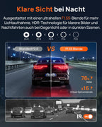 70mai A800SE Dashcam Auto Vorne Hinten 4K HDR 2160P+1080P mit 128GB SD Karte, Dual Autokamera 3" IPS, F1.55 Blende Nachtsicht, 210Sek.Puffer Notfall-Voraufzeichnung, Parküberwachung, Max 512GB