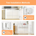 Einziehbares Hundegitter ohne Bohren, Kein Bohrer Ausziehbare Babygitter für Treppen Erweiterbar auf bis zu 150 cm breites Hundegitter für Türen, Flure, drinnen und draußen