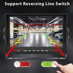 Hodozzy 1080P Rückfahrkamera 4 Kameras mit 9 Zoll DVR 4 Geteilte Monitor, 4 AHD Kameras IP68 Wasserdicht Nachtsicht, Vorder Seite Rück Kamera mit Kabel 2*10m+2*20m, für LKW Anhänger Wohnmobil Bus Van