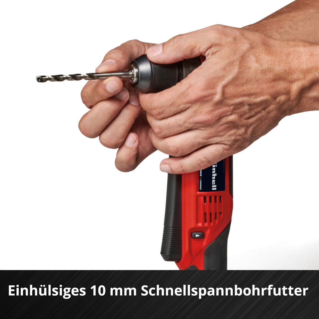 Einhell Akku-Winkelbohrmaschine TE-AD 18 Li-Solo Power X-Change (18 V, 45 Nm, 10 mm Schnellspannbohrfutter, LED-Licht, drehbare Batterieaufnahme, ohne Akku)