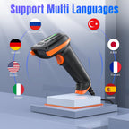 Tera Barcode Scanner 1D 2D QR Wired Handscanner Kabelgebundenes CMOS-Barcode-Lesegerät mit Stoßfest Wasserdicht IP65 Ergonomischer Griff 300,000-Pixel-Kamera und USB-Kabel, Plug&Play, D5100Y