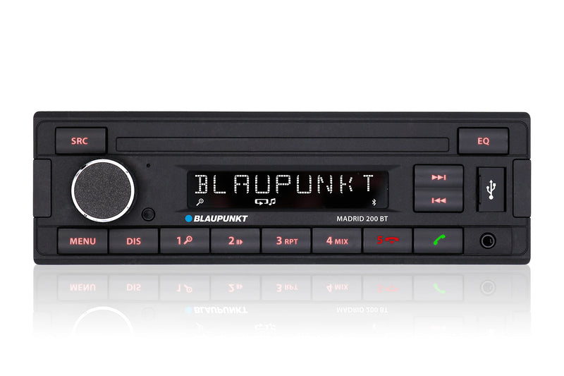 Blaupunkt Madrid 200 BT | Bluetooth, RDS Tuner, Freisprecheinrichtung, USB, Aux-In, 1-DIN, schwarz