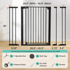 COMOMY Türschutzgitter Extra Hoch, 75-124cm Treppenschutzgitter ohne Bohren, Türgitter mit 3 Verlängerungen für Kinder, Hund und Katze, 92cm Hoch - Schwaz