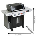 Theo Klein 9445 Weber Grill Genesis aus Holz inklusive Einsätze für Steak, Pizza oder Gemüse Mit Food-Attrappen und Grillbesteck Spielzeug für Kinder ab 3 Jahren