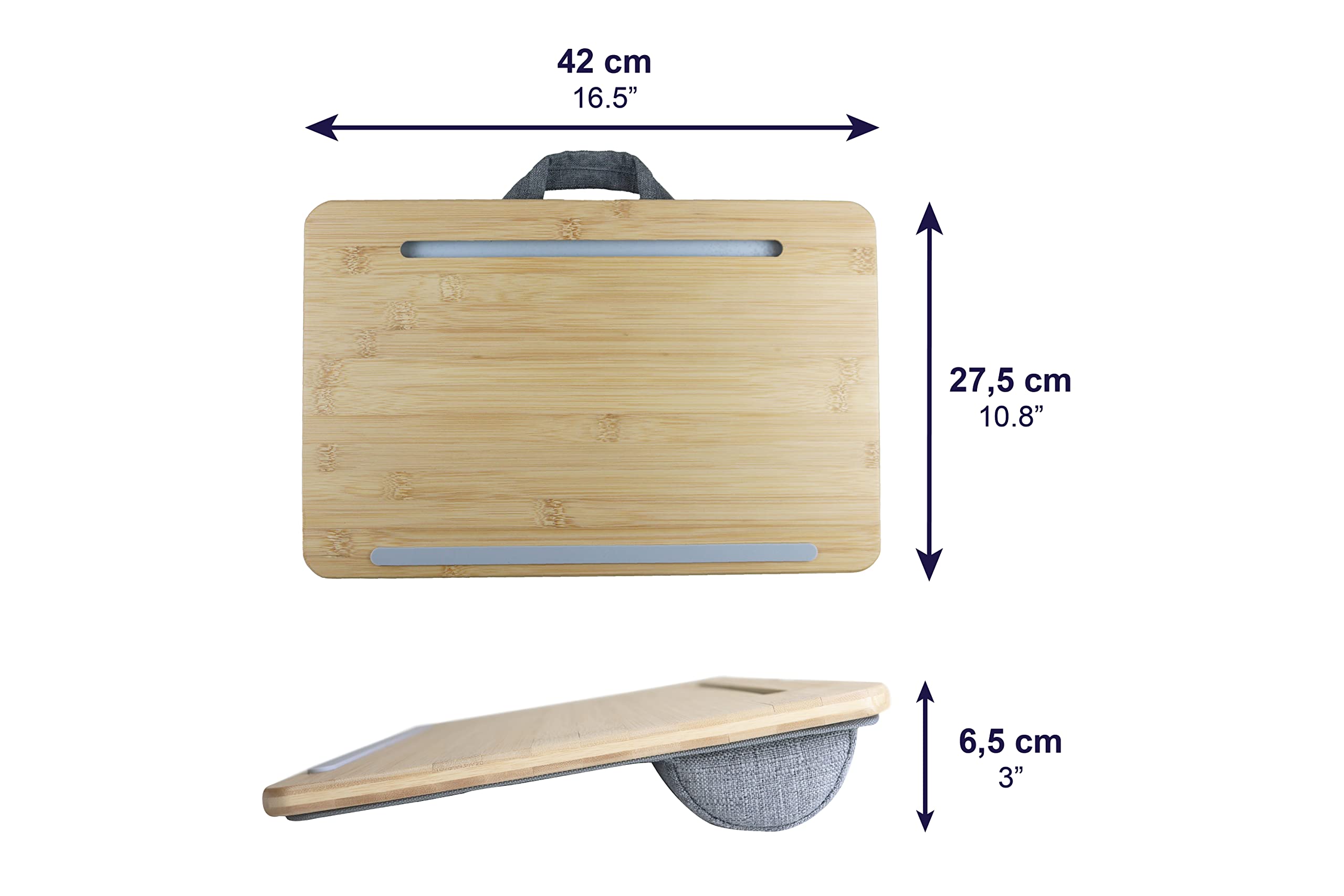 PEPE Mobility - Laptop Ständer Bett Holz, Laptopkissen Knietablett 17 Zoll, Unterlage Schoß Kissen Bambus, Kissentablett Sofa