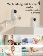 Momcozy Babyphone mit Kamera 5 Zoll 1080P HD-Video Babyphone ohne WLAN mit Kamera und Audio 5000 mAh Akku Babyphone, IR-Nachtsicht Weitwinkelobjektiv 2-Wege-Audio Vox-Modus 960 Fuß Reichweite